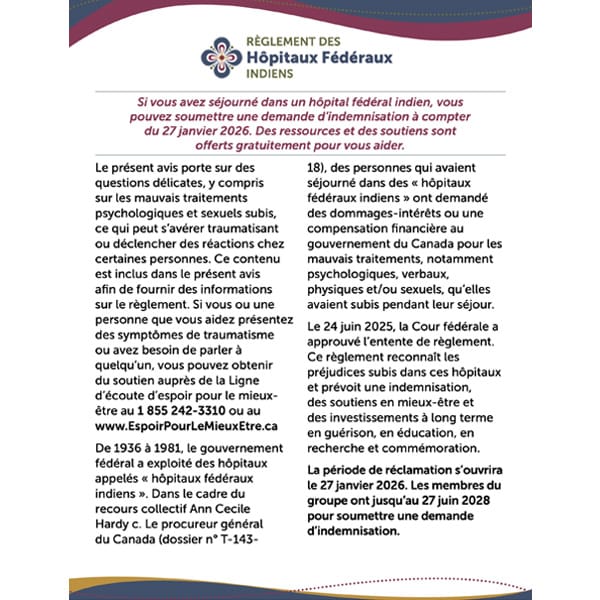 Short Form Notice - French