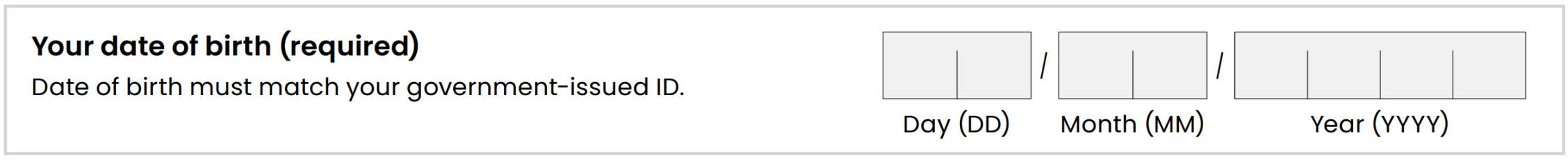 date of birth